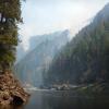 smoke from wildfire on the Selway River